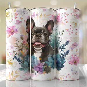 French Bulldog 20oz‎ Tumbler with Straw